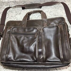 VTG Wilsons Leather New Portfolio Briefcase Laptop Messenger W/ Shoulder Strap